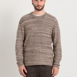 James Perse • Striped Wool Reverse Weave Sweater